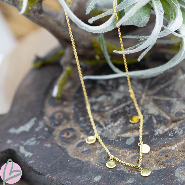 KARMA Karma Necklace 7 Discus (muntjes) Silver 925gold