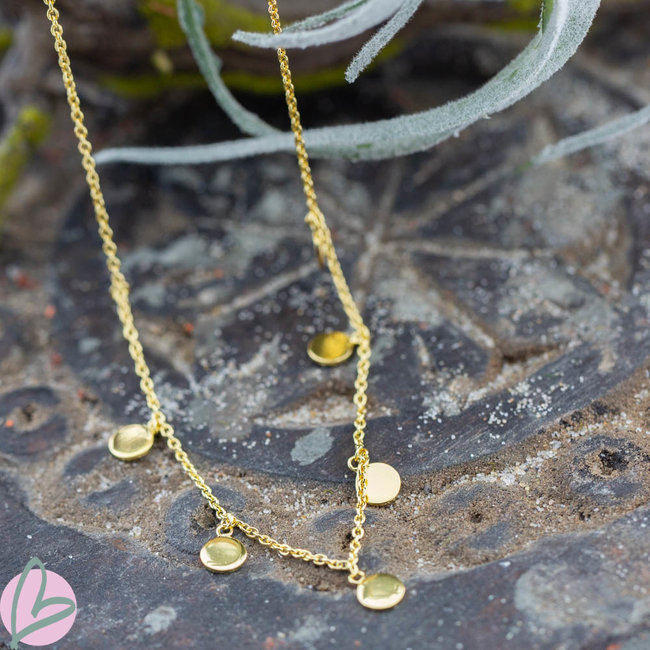 KARMA Karma Necklace 7 Discus (muntjes) Silver 925gold