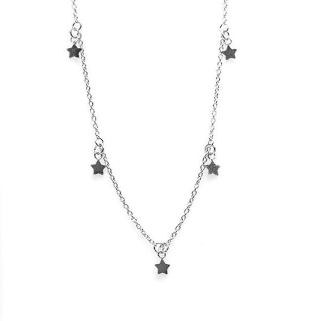 Karma necklace 5 stars silver
