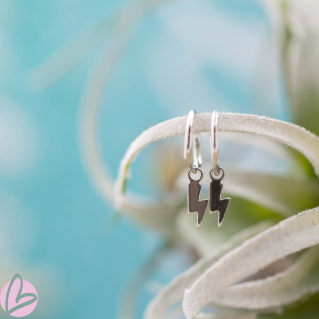 KARMA Hoops Symbols Lightning Silver