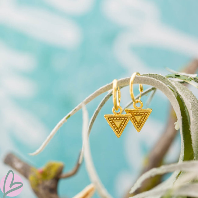 KARMA KARMA oorringen driehoek goud  bewerkt