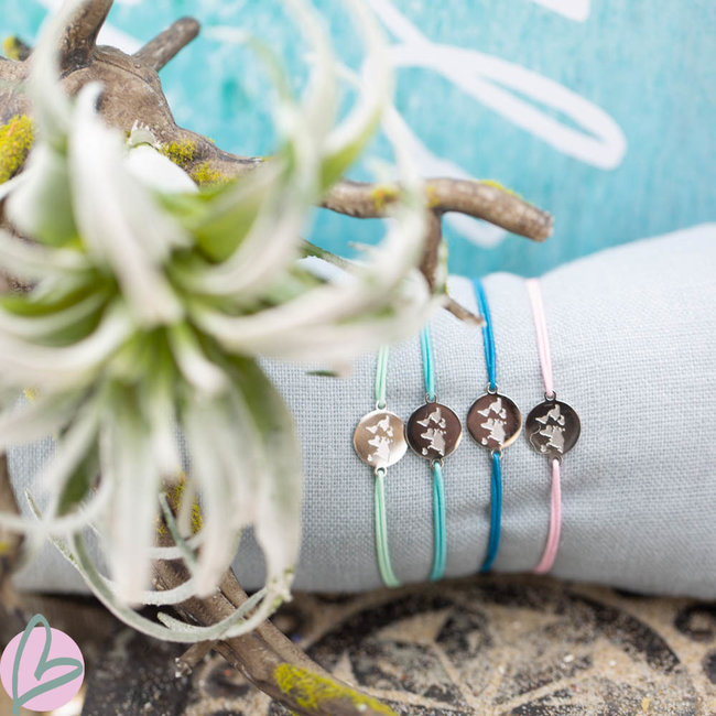 Wereld armband roze