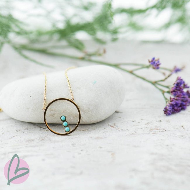 ZAG  Bijoux ketting goud/turquoise