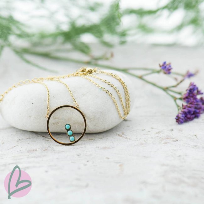 ZAG  Bijoux ketting goud/turquoise