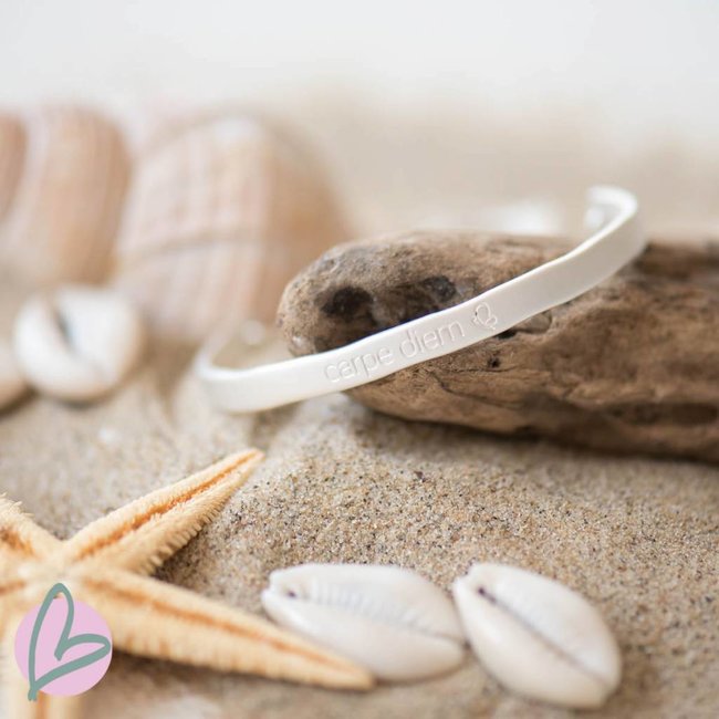 Biba armband matzilver 'BFF/ Besties/Go Bananas