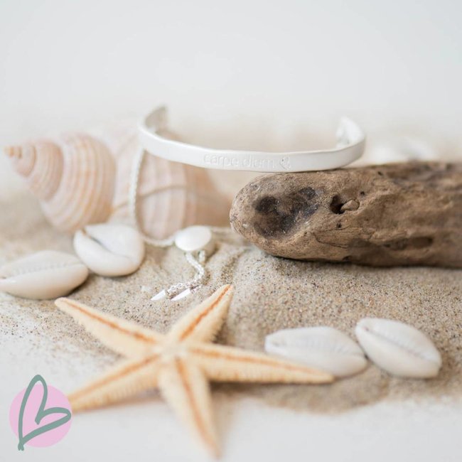 Biba armband matzilver 'BFF/ Besties/Go Bananas