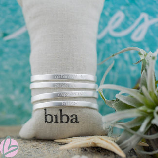 Biba armband matzilver 'BFF/ Besties/Go Bananas