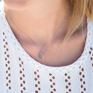 Beadle Flower of life ketting zilver