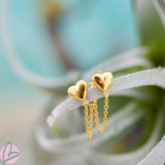 KARMA Goud oorbellen met hartjes