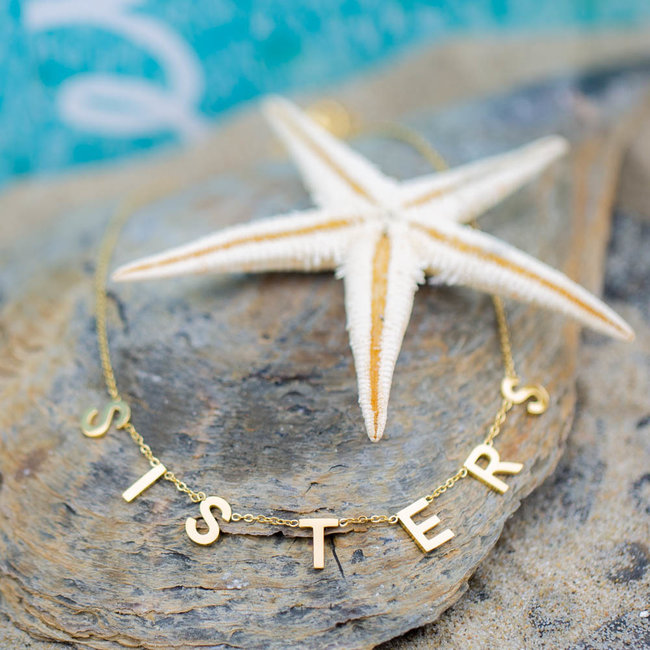 Goud ketting met sisters