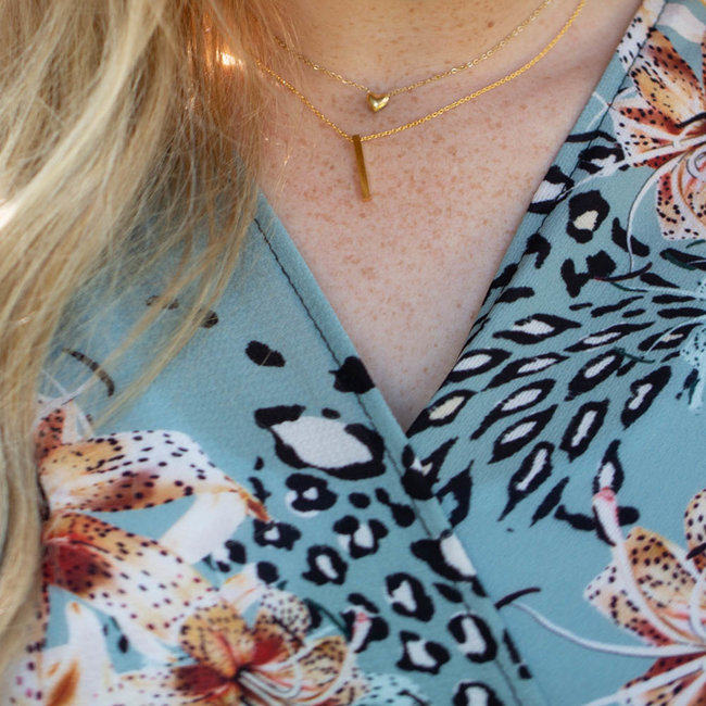 KARMA Necklace Tube Vertical Gold