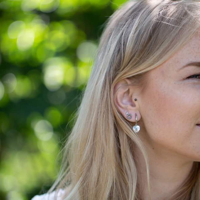 Zilver oorringen met hart
