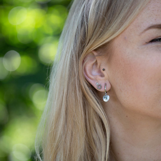 Zilver oorringen met hart