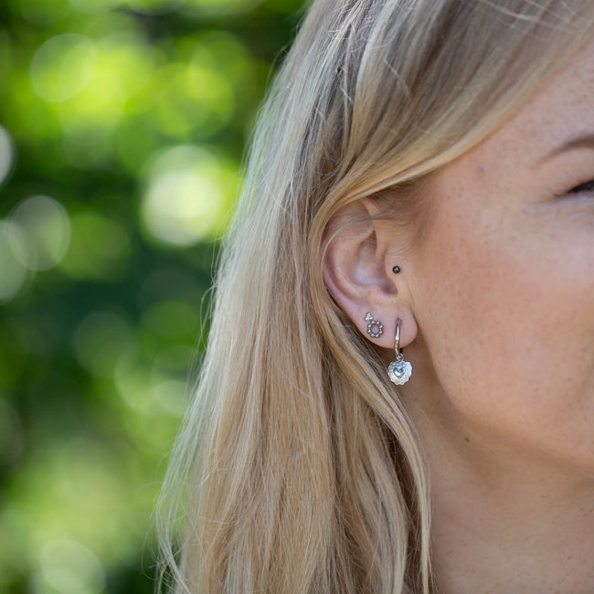 Zilver oorringen met hart