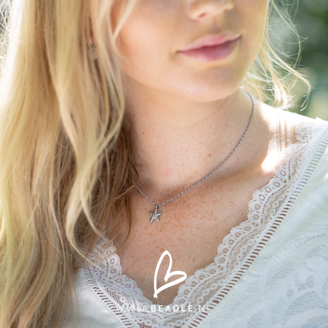 Day & Eve by Go Dutch Label Zilver ketting van staal met zeester