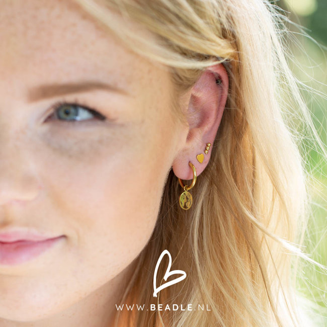 Day & Eve  Oorbellen met wereldbol goud