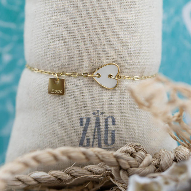 ZAG  Bijoux Goud armband met hart van schelp