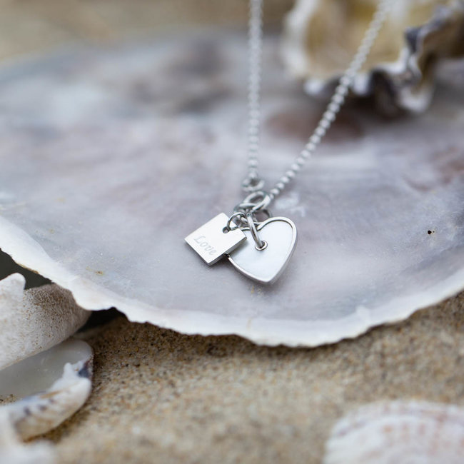 ZAG  Bijoux Zilver ketting met hart van schelp