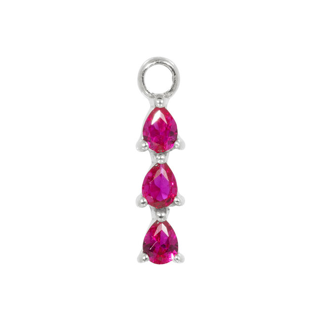 Mix en match fuchsia hanger zilver