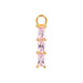 goud hanger met vierkante roze steentjes