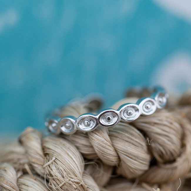 smalle stalen ring ovaal zilver