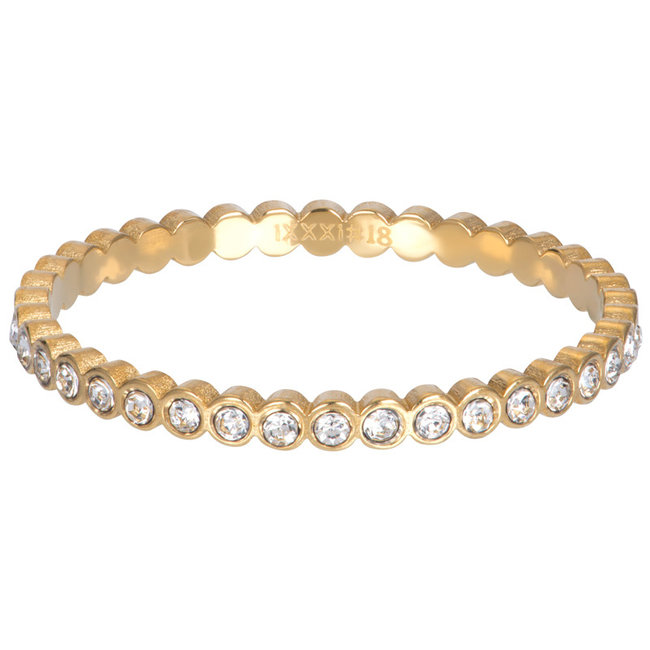 Small circle Stone ring goud