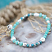 Biba Kralenarmband turquoise blauw zilver