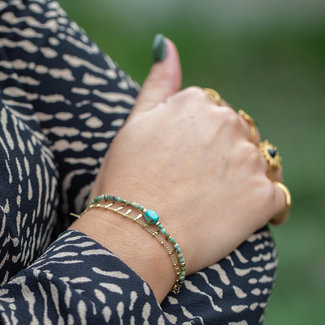 Beadle Turquoise armband met druppeltjes