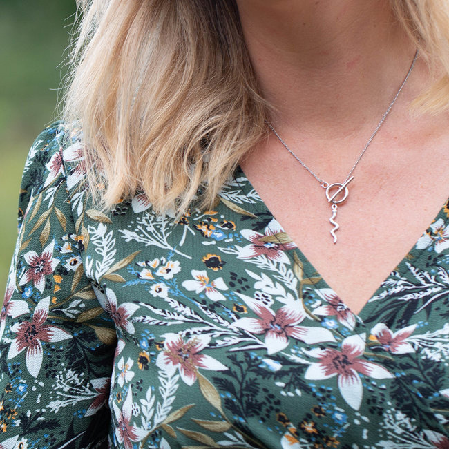 Zilver ketting met slang