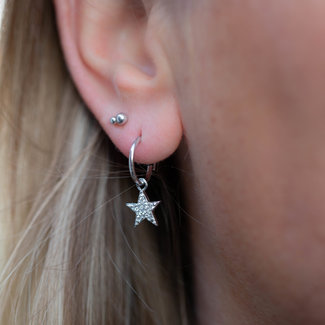 KARMA Zilver oorringen bright star zilver