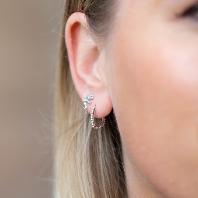 KARMA Karma zilver oorbellen bali pointy oval of olifantje
