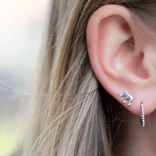 KARMA Karma zilver oorbellen bali pointy oval of olifantje