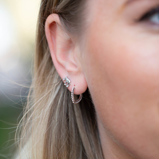 KARMA Karma zilver oorbellen bali pointy oval of olifantje