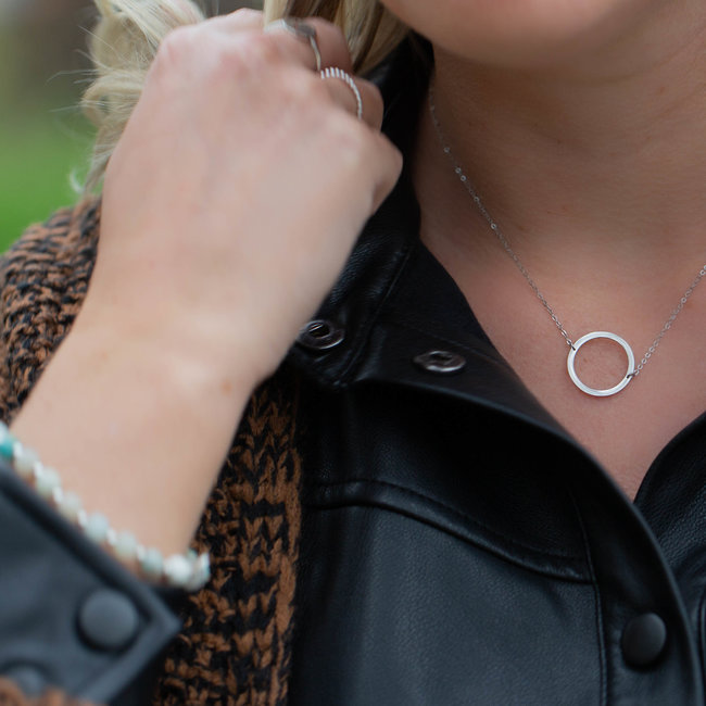 ZAG  Bijoux zilveren ketting met cirkel