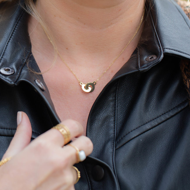 ZAG  Bijoux ketting goud verbonden ringen