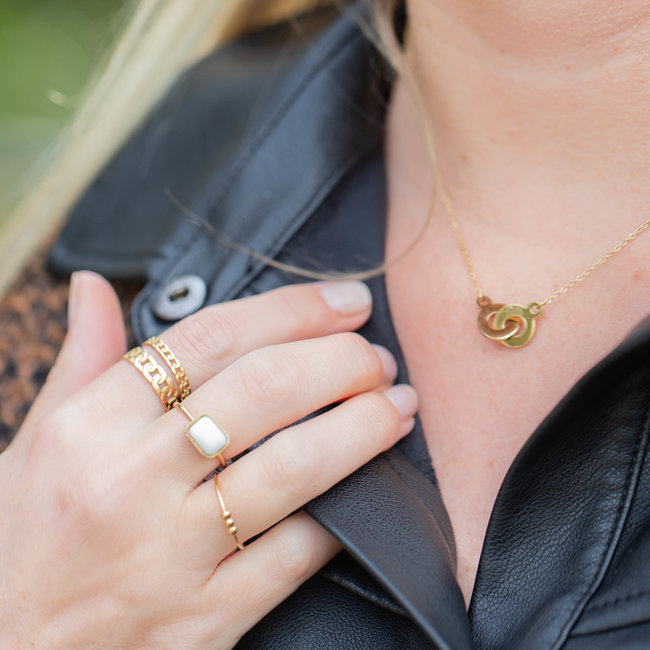 ZAG  Bijoux ketting goud verbonden ringen