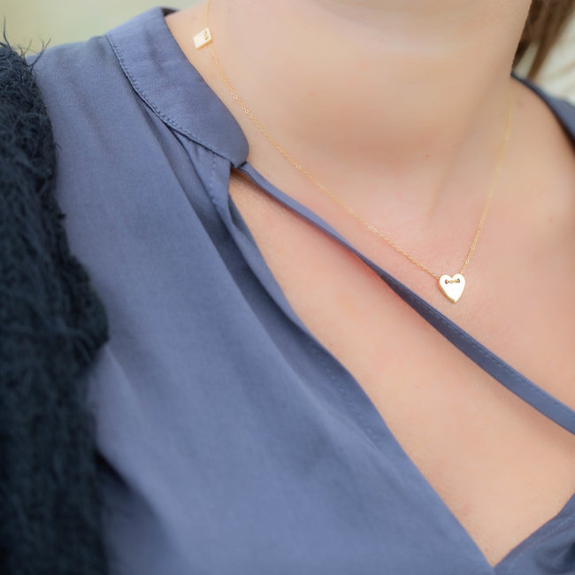 ZAG  Bijoux Laat je hart speken  met deze Goud hart ketting