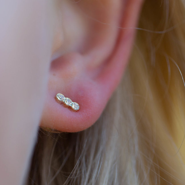 Biba Goud oorbellen met crystal steentjes