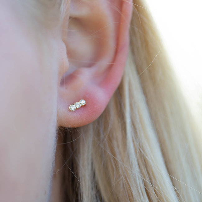Biba Goud oorbellen met crystal steentjes