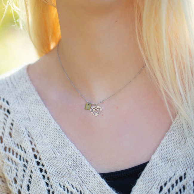 ZAG  Bijoux zilverkleur ketting met hart