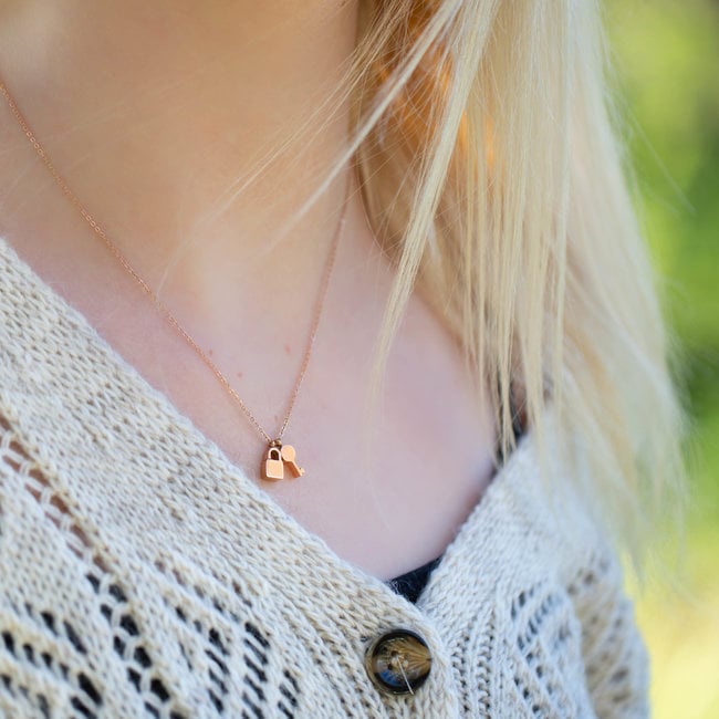 ZAG  Bijoux ketting roségoud met slotje