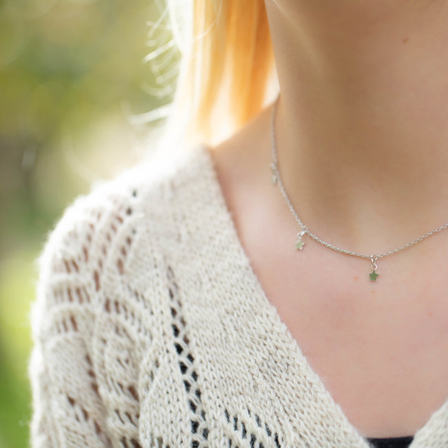 Karma necklace 5 stars silver