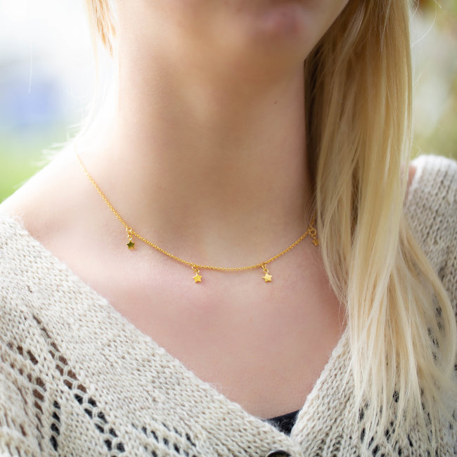Karma necklace 5 stars gold