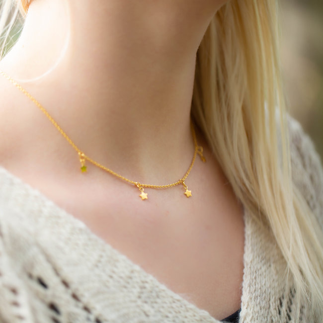 Karma necklace 5 stars gold