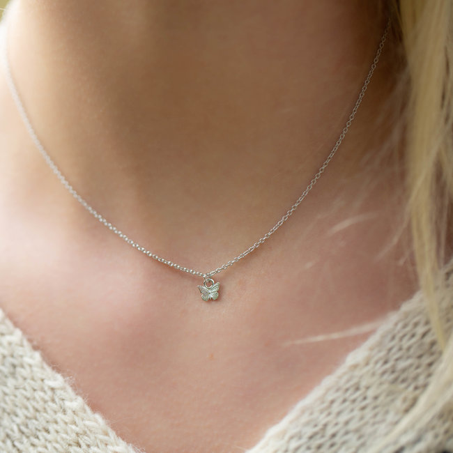KARMA Echt zilver ketting met vlinder