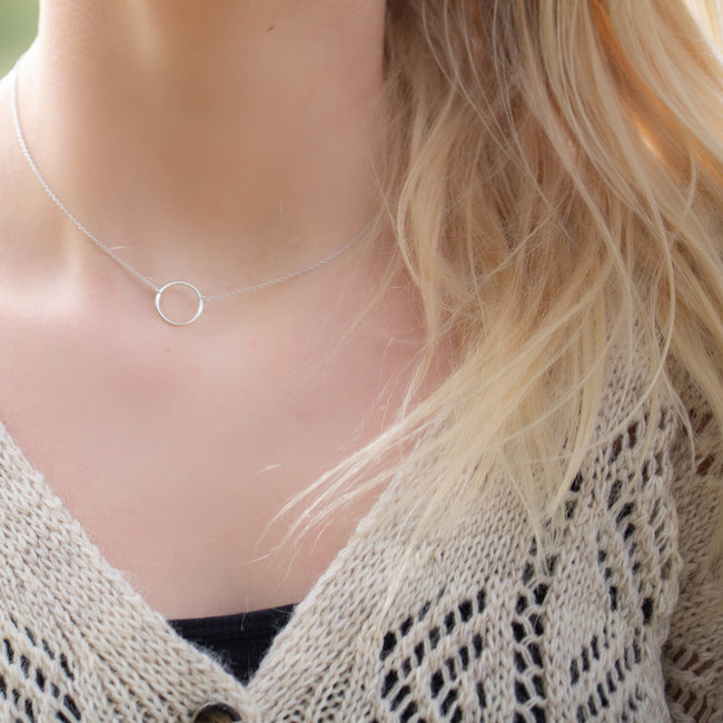 Karma ketting zilver met rondje