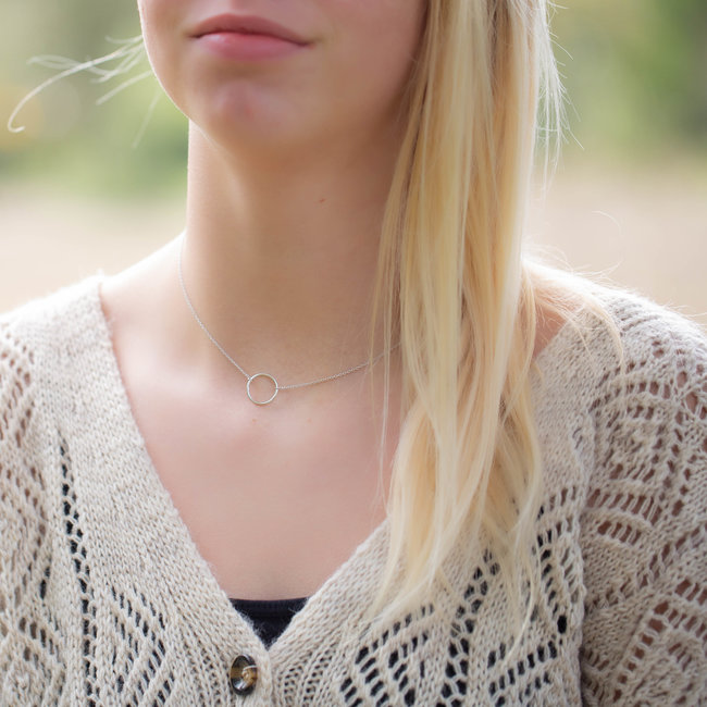 Karma ketting zilver met rondje