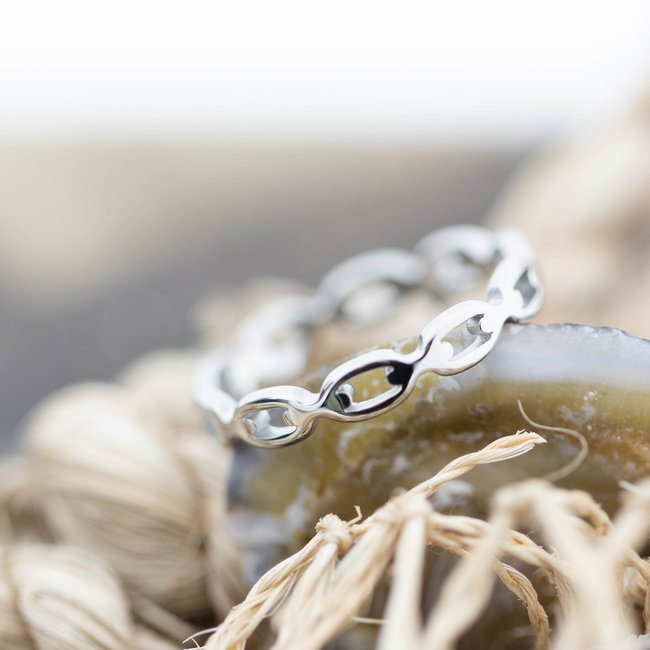 Charmins Stapelring vintage cable zilver charmins