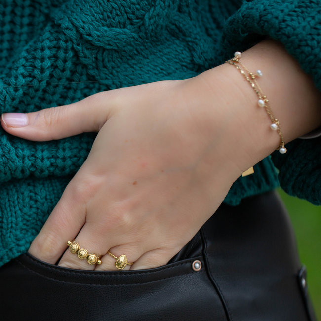 Biba Ringen goud bol en druppel