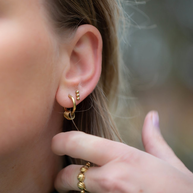 Day & Eve  goud oorbellen dancing circle